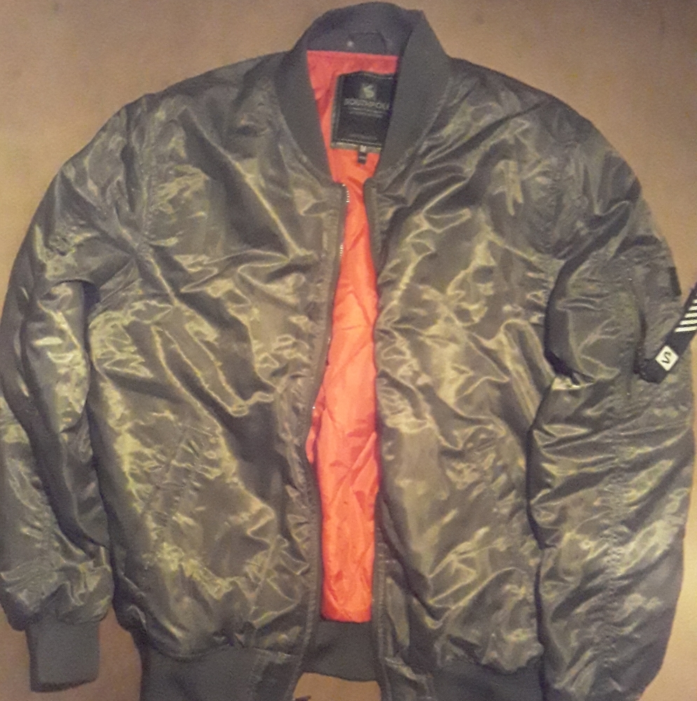 med, south pole olive green bomber jacket, NEW